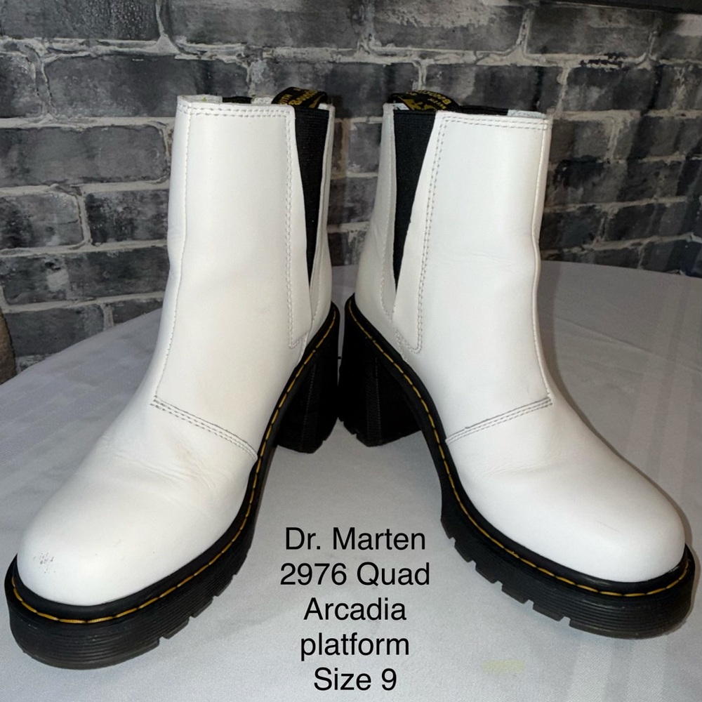 Dr. Martens White Heeled Boots
